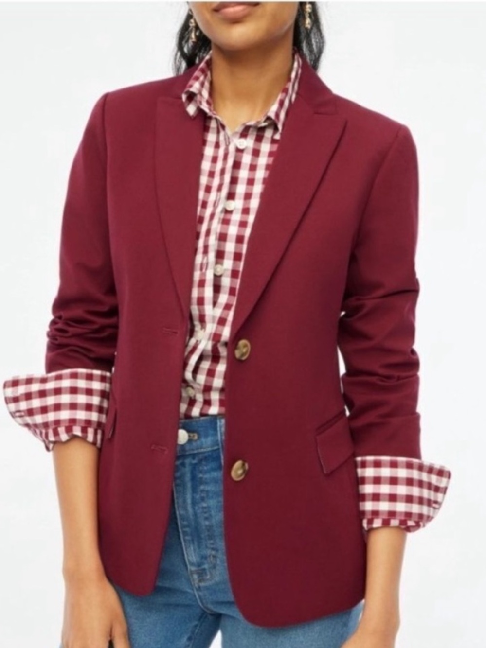 J Crew Blazer 24 Workwear Essential Burgundy